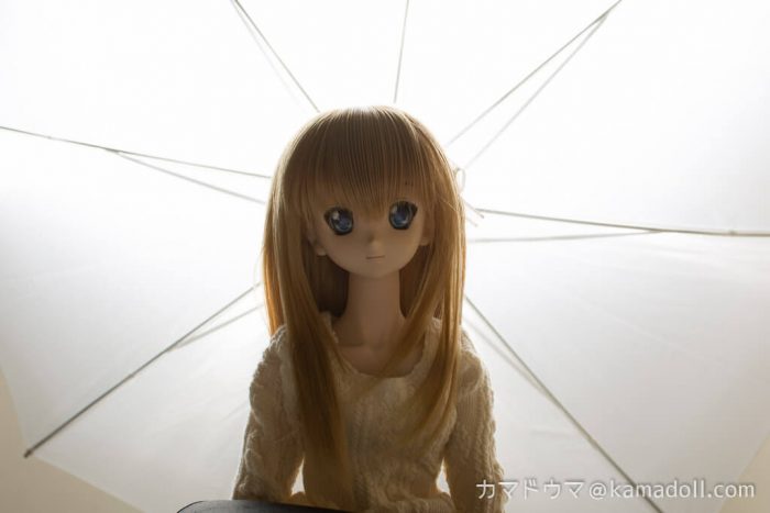 ドールライティング実験写真。逆光で撮影